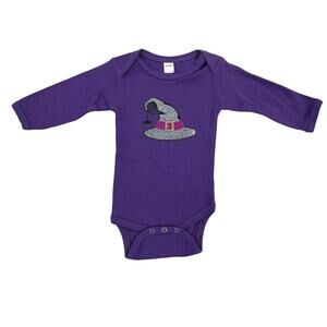 NWT Monag Girls Glitter Witch Hat Halloween Onesie 3-6 months